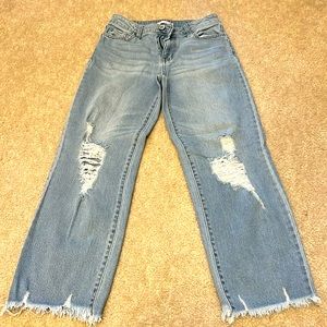 So High Rise Straight Jeans Light Blue
